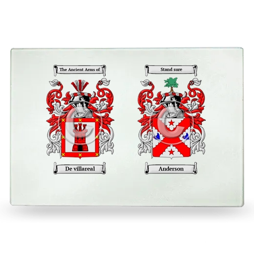 Double Coat of Arms Glass Cutting Board